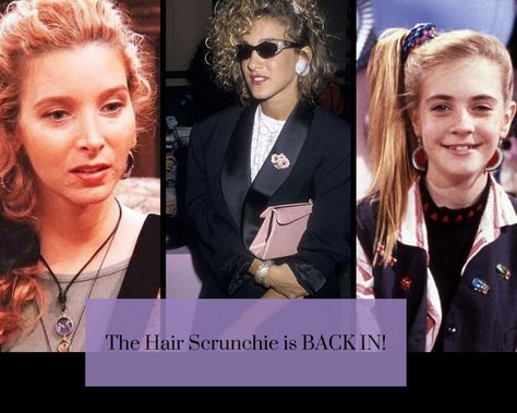 Let's pay homage to one of the biggest and boldest hair accessories of the 90s ... the always overstated hair scrunchie. Get your styling tips inside. Scrunchie Hair, 90s Hairstyles, Velvet Hair, Ageless Style, Wand Curls, Half Up Hair, Carrie Bradshaw, Miranda Kerr, Fashion World