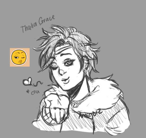 Thalia emoticon drawing (blowing kiss) by Amigo12 Emoticon Drawing, Kiss Pose, Kissing Drawing, Hunter Of Artemis, Pjo Fanart, Thalia Grace, Blowing Kisses, Daughter Of Zeus, Kiss Art