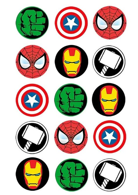 Super Hero Cupcake, Marvel Cupcakes, Avengers Cupcakes, Avengers Cupcakes Toppers, Avengers Stickers, Superhero Party Printables, Avengers Cake Topper, Avenger Cupcakes, Superhero Cupcake Toppers