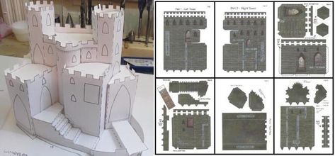 PAPERMAU: The Woodforde Castle Paper Model - Video Tutorial With Templates by Storm The Castle Paper Castle Template, Castle Template, Dnd Landscape, Paper Castle, Model Castle, Inverness Castle, Castle Project, Bodiam Castle, Scotland Castles