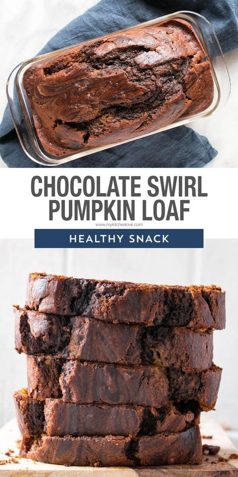 Pumpkin Chocolate Swirl Loaf is the perfect school snack kids love! #snack #healthysnack #sbacktoschool Homemade Strawberry Sauce, Pumpkin Loaf, Easy Gluten Free Desserts, Homemade Snickers, Chocolate Pumpkin, Chocolate Swirl, School Snack, Pumpkin Bread Recipe, Easy No Bake Desserts