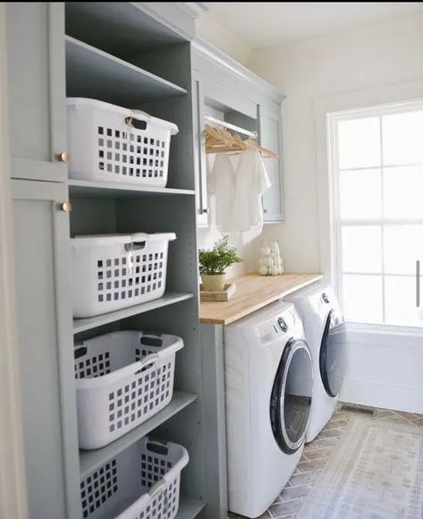 25+ Genius Laundry Room Ideas That Will Maximize Your Space - HubPages Laundry Room Decorations, Basement Laundry Room Ideas, Utility Laundry Room, Narrow Laundry, Narrow Laundry Room, Laundry Room Decor Ideas, Laundry Room Organization Ideas, Laundry Room Lighting, Basement Laundry Room