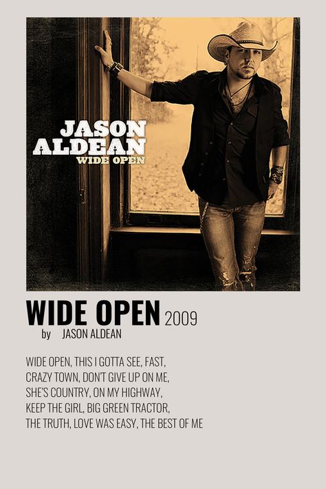 Jason Aldean Album Cover, Jason Alden, Country Lyrics Quotes, Album Posters, Music Concert Posters, Minimalistic Aesthetic, Country Lyrics, College Decor, Film Editing