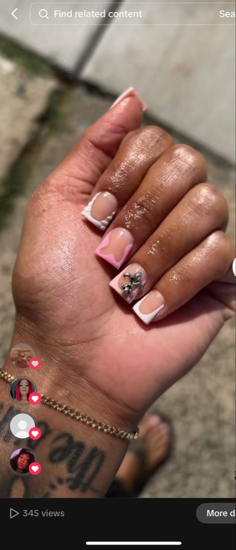 Short Length Nails Acrylic Square, Short White French Tip Duck Nails, Short Duck Nails Acrylic French Tip, Extra Short Duck Nails, Shirt Duck Nails, Short Acrylic Nails Duck, Duck Short Nails, Short Crocodile Nails, Short Duck Nails French Tip