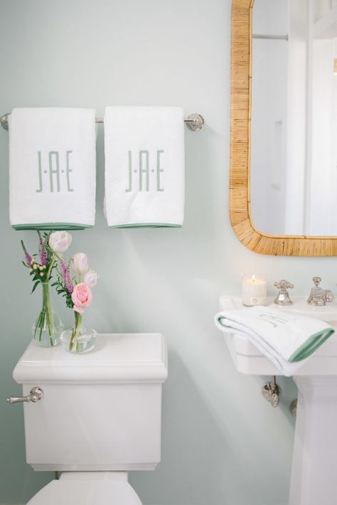 Weezie Towels, Bathroom Mirror Inspiration, Waffle Weave Shower Curtain, Girl Apartment, Cardboard Letters, Bathroom Smells, Coastal Bathrooms, Coastal Vibes, Custom Shower Curtains