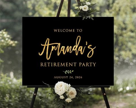 Minimalist Retirement Party Welcome Sign, Retirement Welcome Sign, Retirement Celebration Party Welcome Sign, Retirement Decoration - Etsy Retirement Signs Ideas, Retirement Party Themes, Retirement Decorations, Party Entrance, Retirement Party Decorations, Retirement Celebration, Party Welcome Sign, Entrance Sign, Work Family