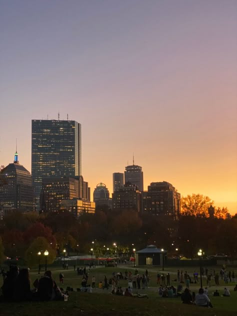 Park Sunset, Boston Skyline, City Sunset, Boston Common, Sunset City, City Skyline, Boston