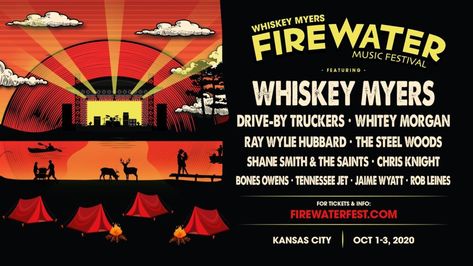 Whiskey Myers Announces Firewater Music Festival Featuring Whitey Morgan, Drive-By Truckers & More #CountryMusic #Videos Festival Lineup, Whiskey Myers, Brett Eldredge, State Of Kansas, Texas Christian University, Vip Tickets, October 1st, Chosen Family, Album Releases