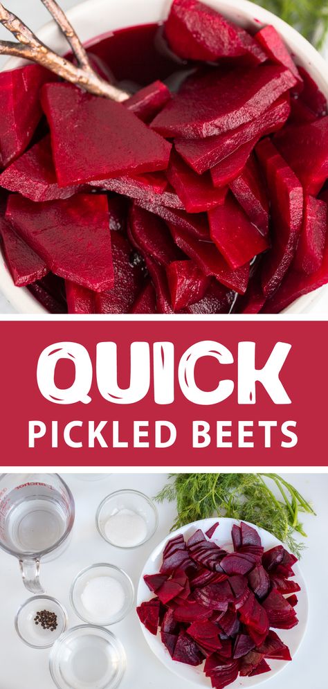 Quick pickled beets, a simple and easy to follow recipe. These beets can be stored in the fridge and are great on salads or toast. #pickledbeets Simple Pickled Beets Recipe, Pickling Canned Beets, Lebanese Pickled Beets, Pickled Beets With Canned Beets, Fridge Pickled Beets, Easy Fridge Pickled Beets, Canned Pickled Red Beats, How To Cook Fresh Beats, Simple Pickled Beets