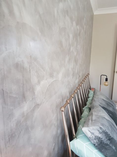 There is a smooth stone feel to highly polished Venetian plaster feature wall. Venician Plaster, Grey Venetian Plaster, Plaster Walls Diy, Painted Feature Wall, Lounge Tv, Textured Feature Wall, Venetian Plaster Walls, Store Inspiration, Accent Wall Designs