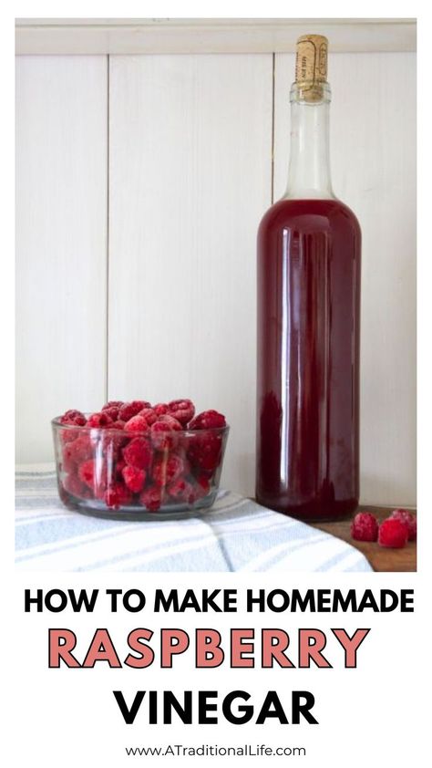 How to Make Homemade Raspberry Vinegar Raspberry Vinegar Recipe, Flavored Vinegar Recipes, Raspberry Canning Recipes, Canning Raspberries, Flavored Extracts, Raspberry Vinaigrette Recipe, Homemade Vinegar, Raspberry Vinegar, Fruit Vinegar