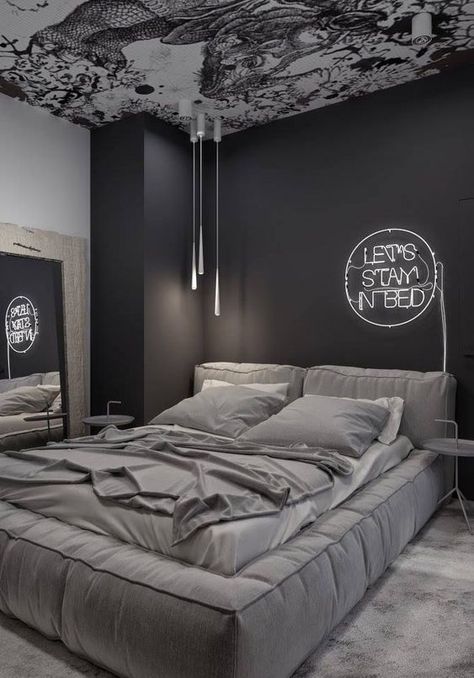 Bilik Tidur Lelaki, Bilik Lelaki, Idea Bilik Tidur, Reka Bentuk Bilik Tidur, Modern Style Bed, Hiasan Bilik Tidur, Bed Platform, Mens Bedroom, Luxury Bedroom Master