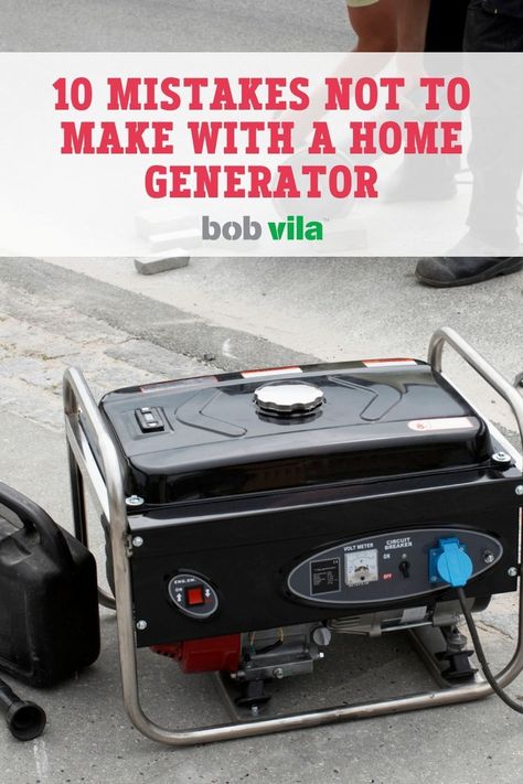 With a generator comes maintenance. You must make sure you have the correct cords, fuel and lots more. Read on to learn how to properly take care of a home generator. | 10 Mistakes Not to Make with a Home Generator Home Generator, Best Portable Generator, Home Safety Tips, Electric Box, Transfer Switch, Portable Generator, Generator House, Home Safety, Long Haul