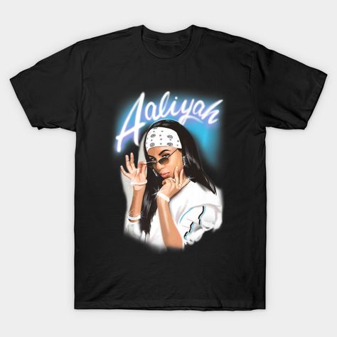 Aaliyah Graphic Tee, 90s Shirts Graphic Tees, Aaliyah Singer, 90s Tshirts, Aaliyah Dana Haughton, Aaliyah T Shirt, Tee Outfits, Tshirt Collection, Bday Wishlist