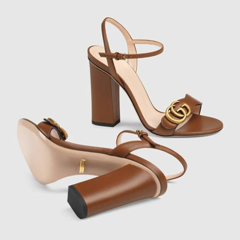 https://www.gucci.com/us/en/pr/women/womens-shoes/womens-sandals/leather-double-g-sandal-p-453378A3N002535?position=88&listName=W_Shoes_US&categoryPath=Women/Womens-Shoes Gucci Heels Outfit, Brown Gucci Heels For Summer, Gucci Brown Summer Heels, Elegant Brown Gucci Heels, Luxury Brown Gucci Heels, Stylo Shoes, Gucci Luxury Sandals With Gold-tone Hardware, Hak Tinggi, Gucci Heels