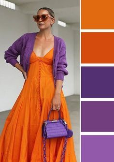 Informal Attire, Orange Color Combinations, Fall Color Schemes, Combination Dresses, Chic Fall Fashion, Colour Combinations Fashion, Color Combos Outfit, Looks Pinterest, Color Blocking Outfits