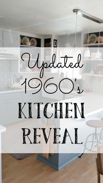 Little Vintage Cottage: Updated 1960's Kitchen Reveal 1960 Kitchen Remodel, 60s Kitchen Remodel, Macrame Kitchen, Kitchen Ideas Contemporary, Ranch House Kitchen, Small U Shaped Kitchen, 1950s Kitchen Remodel, 1960s Kitchen Remodel, Renovation Hacks