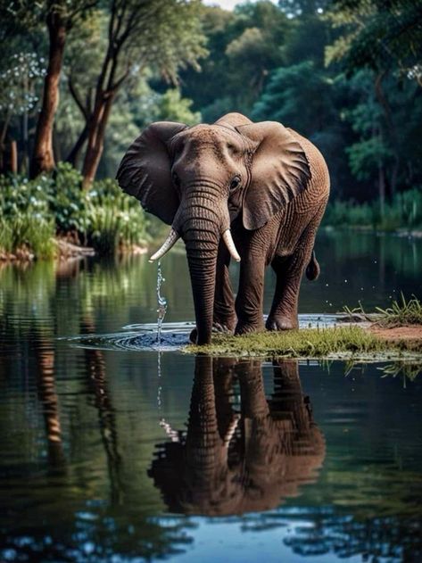 African Elephant Illustration, Cute Elephant Pictures, African Animals Photography, Animals Elephants, Elephant Painting Canvas, Bull Elephant, Elephant Wallpaper, Water For Elephants, Elephant Walk