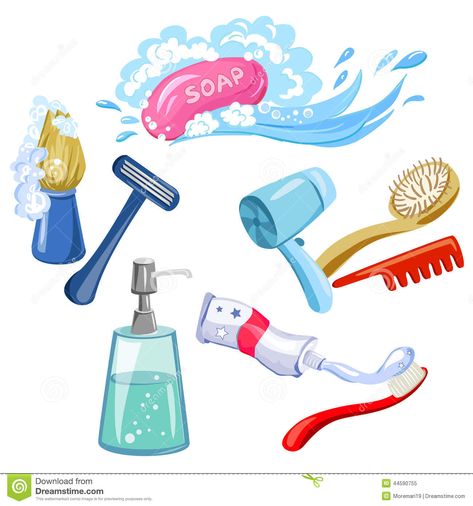 Hygiene, personal care, items. Personal Hygiene Items, Good Hygiene, Personal Care Items, Personal Hygiene, Beauty Store, Shaving, Comb, Stock Illustration, Rv