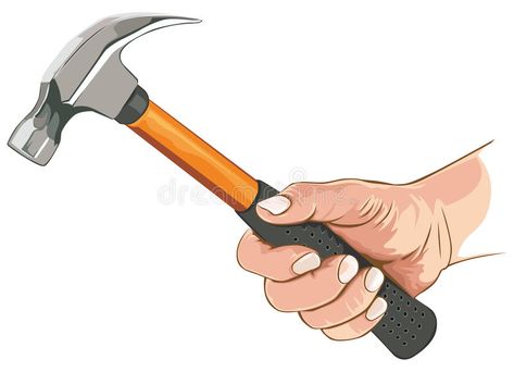 Holding Hammer Reference, Hammer Illustration, Hand Study, Carpenter Tools, Claw Hammer, Architecture Life, Hand Images, Hand Reference, Graphic Design Pattern