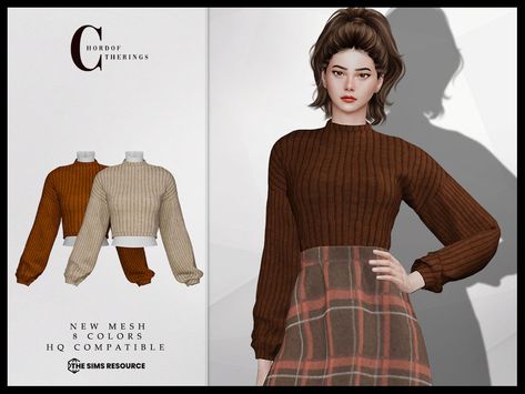 The Sims Resource - Cotton Sweater T-568 Oversized Sweater Sims 4 Cc, Sims 4 Cc Winter Clothes Female, Ts4 Clothes, Autumn Clothes, Sims 4 Custom Content, The Sims Resource, Sims Resource, Fall Sweaters, Winter Sweaters