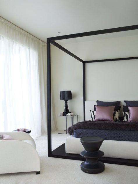 designer crush: greg natalie Modern Bed Sheets, Bedroom Concept, Greg Natale, Four Poster Bed, Renzo Piano, Apartment Architecture, Casa Container, Four Poster, Poster Bed