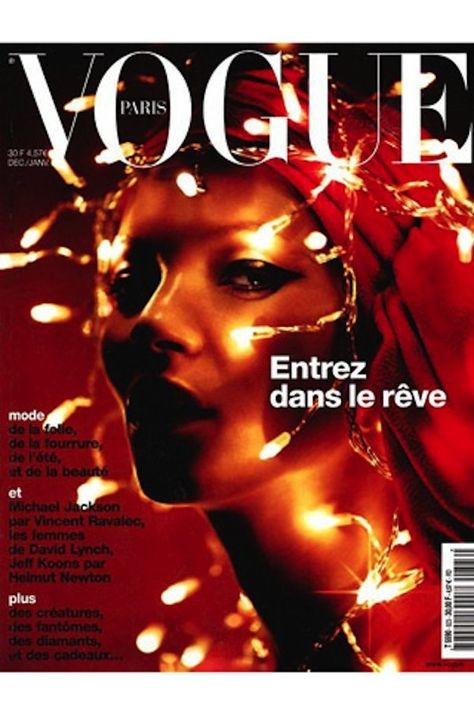 Vogue Paris - 2001. | The Evolution Of Kate Moss, In 66 Vogue Covers Kate Moss Cover, Kate Moss Magazine, Kate Moss Vogue, Christmas Editorial, Kate Moss 90s, Paris December, Craig Mcdean, Lucky Blue Smith, Carolyn Murphy