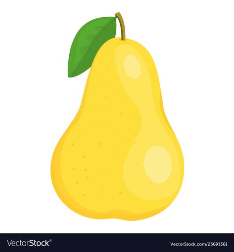 Pear Cartoon, Pear Illustration, Pear Illustration Design, Pear Art Illustration, Pear Illustration Cute, Yellow Pear-shaped Fine Jewelry, Leaves Vector, Green Leaves, Cartoon Styles