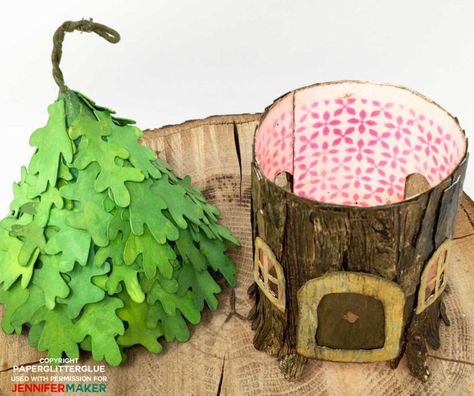 House From Paper, Tree Stump Fairy House, Stump Fairy House, Fairy Library, Diy Fairy House, Gnome Houses, Dollhouse Makeover, Jennifer Maker, Toy Accessories