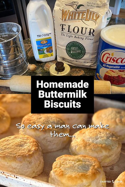 Video on how to make homemade buttermilk biscuits. Freezer Biscuit Recipe, Biscuits Self Rising Flour, Flaky Buttermilk Biscuits Recipe, Buttermilk Biscuits Easy, Best Homemade Biscuits, Easy Homemade Biscuits, Southern Buttermilk Biscuits, Flour Biscuits, Milk Biscuits