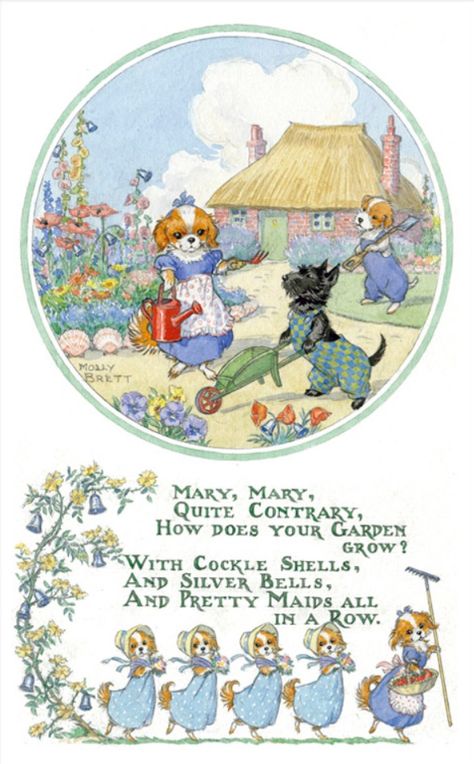 Mary Mary Quite Contrary, Margaret Tarrant, Mary Quite Contrary, Wood Nursery, Mary Mary, Wood Card, Animal Illustrations, Vintage Illustrations, Story Characters