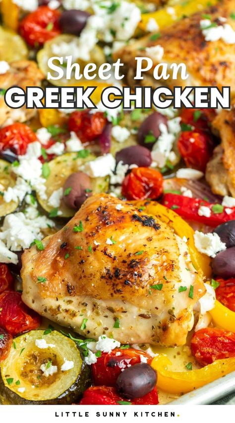 Greek Chicken And Vegetables, Greek Chicken Pan Sheet, Greek Chicken Sheet Pan Dinner, Greek Chicken One Pan, Greek Sheet Pan Chicken Dinner, Mediterranean Chicken One Pan, Greek Chicken Best Sheet Pan Dinner, Greek Lemon Chicken Sheet Pan Dinner, Mediterranean Sheet Pan Dinners