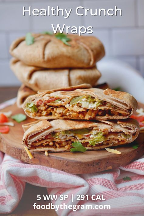 Low Cal Crunch Wrap, Low Calorie Crunch Wrap, Ww Crunch Wrap, Weight Watchers Crunch Wrap, Low Cal Tacos, Healthy Fast Food Copycat Recipes, Air Fryer Crunch Wraps, Healthy Crunch Wrap, Low Cal Wraps