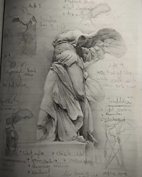 Winged Victory by John Fenerov John Fenerov, Pencil Drawing Ideas, Sketchbook Pencil, Winged Victory, Academic Art, Human Anatomy Art, Figure Sketching, Art Diary, Anatomy Art