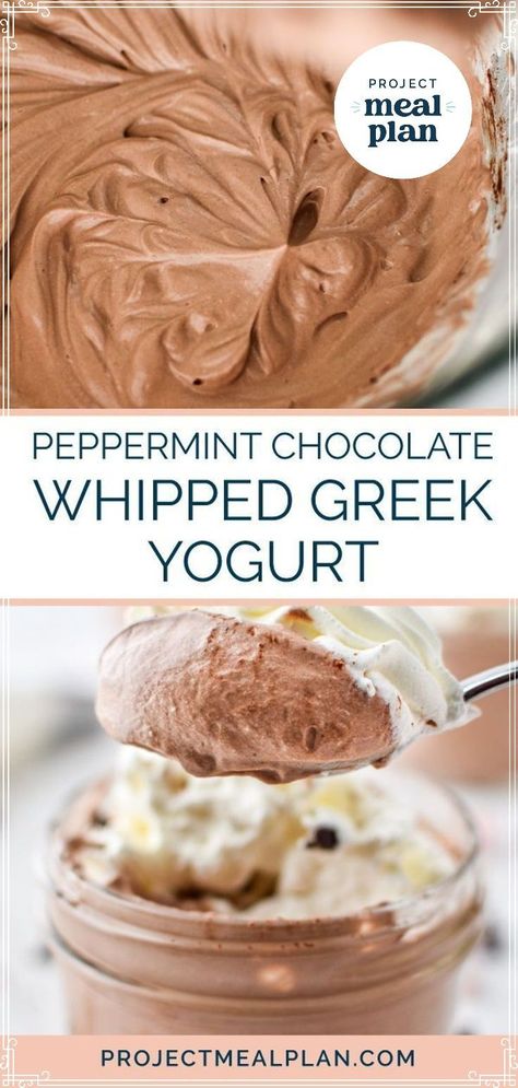 Whipped Greek Yogurt, Greek Yogurt Dessert, Healthy Christmas Treats, Whipped Yogurt, Yogurt Dessert, Peppermint Chocolate, Greek Yogurt Recipes, Ww Desserts, Healthy Christmas