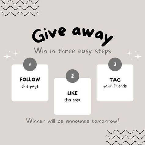 Last Giveaway Time Follow the rules: Win in 3 easy steps 1- follow @yourfashionwall on Instagram 2- Like this post & share it on your Instagram story. 3- Comment and tag 3 of your friends. (We need maximum followers) Results announced by evening Instagram Giveaway Posts, Giveaway Graphic, Instagram Posts Template, Esthetician Marketing, Small Business Instagram, Business Graphics, Business Branding Inspiration, Small Business Quotes, Small Business Packaging Ideas