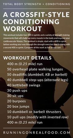 Crossfit Cardio, Crossfit Workouts At Home, Crossfit At Home, Strength Conditioning By Body Part, Conditioning Workouts, Strength Conditioning, Cardio Training, Build Strength, Crossfit Workouts