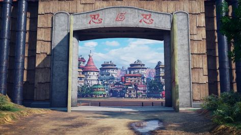 Leaf Village gates Naruto Leaf Village, The Hidden Leaf Village, Konoha Village, Naruto Birthday, Hidden Leaf Village, Jump Force, Naruto Y Hinata, Leaf Village, Anime Places