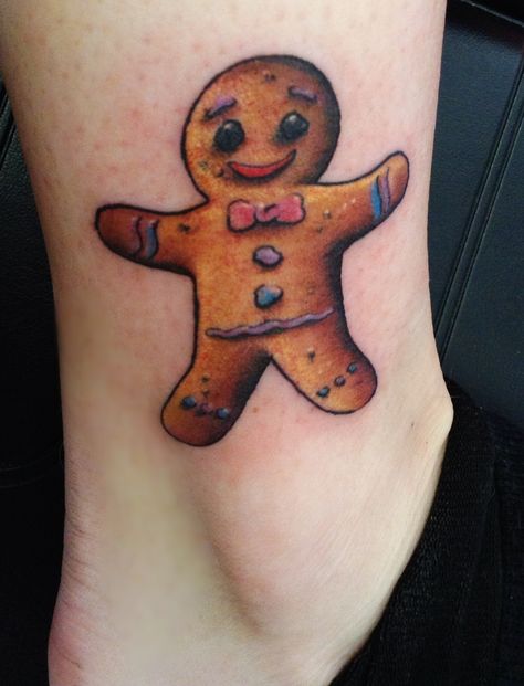 Gingerbread man tattoo ❤ Gingerbread Man Tattoo, Gingerbread Tattoo, Random Tattoos, Man Tattoo, Men Tattoo, Funny Tattoos, Gingerbread Men, My Grandmother, Inspirational Tattoos