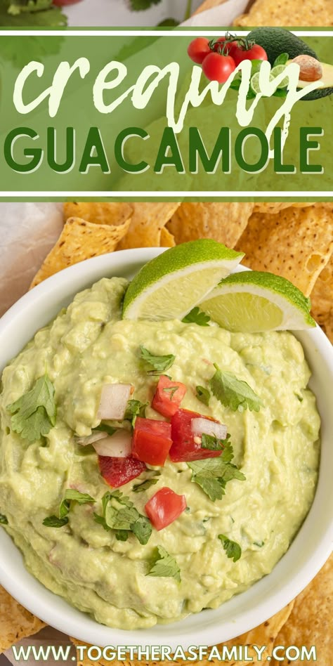 Guacamole Recipe Creamy, Guacamole Recipe Smooth, Sour Cream Guacamole Recipe, Restaurant Style Guacamole, Guacamole With Cream Cheese, Mexican Restaurant Guacamole Recipe, Creamy Guacamole Recipe Easy, Guacamole With Sour Cream, Guacamole Dip Recipes Easy