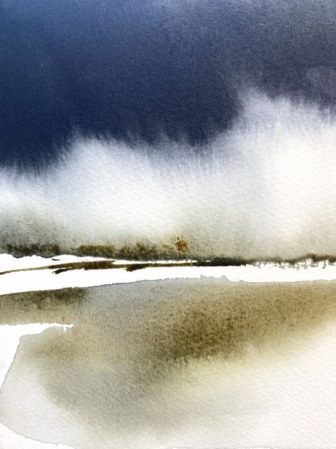 Watercolor Landscapes Abstract, Abstract Watercolor Seascapes, Watercolor Waterscape, Watercolor Simple Landscape, Best Watercolor Paintings, Maria Wigge Art, Watercolors Landscapes, Landscapes Watercolor, Watercolour Abstract Landscape