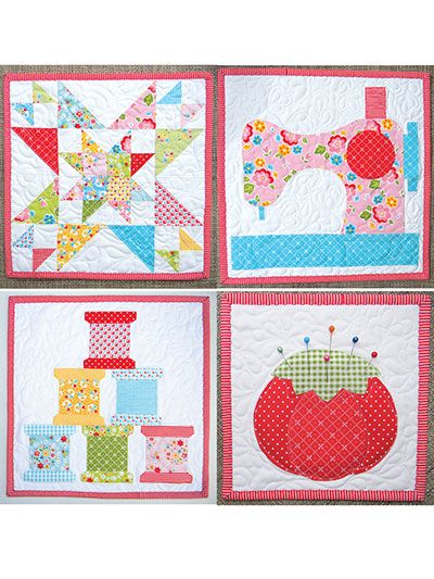 Sew Happy Minis Quilt Pattern Quilt Pictures, Spool Quilt, Quilt Room, Sewing Room Inspiration, Sewing Quilts, Sewing Machine Quilting, Mini Quilt Patterns, Appliqué Quilts, Machine Quilting Patterns