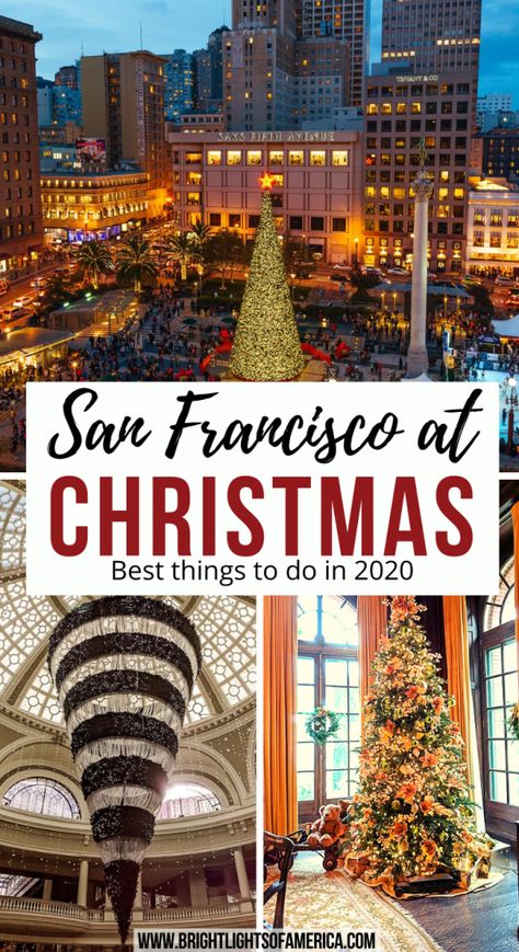 Spending Christmas in San Francisco is a great way to enjoy the holidays. Christmas in California | Things to Do in San Francisco at Christmas | USA Christmas Vacation | The Ultimate Guide to Christmas in San Francisco | Christmas in San Francisco | Best San Francisco Winter Travel Destinations | Things to Do in San Francisco at Christmas | USA Winter Getaways | San Francisco Christmas Vacation Cali Christmas, Cozy Pics, San Francisco Christmas, Christmas In San Francisco, Christmas Travel Destinations, Winter Getaways, To Do In San Francisco, California Christmas, Usa Christmas