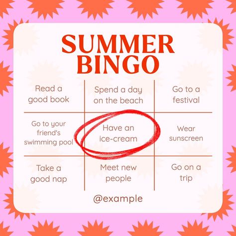 Summer Bingo Instagram post template, editable design | premium image by rawpixel.com / Aum Community Branding, Bingo Design, Bingo Ideas, Social Media Summer, Summer Bingo, Bingo Template, Storytelling Techniques, Creative Idea, Awesome Designs