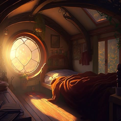 Fantasy House Interior Concept Art, Fantasy Home Interior Concept Art, Fantasy Rooms Art, Midevil Room Aesthetic, Fantasy Dorm Room Concept Art, Fantasy House Interior Art, Dnd Bedroom, Medieval Bedroom Aesthetic, Hobbit Interior