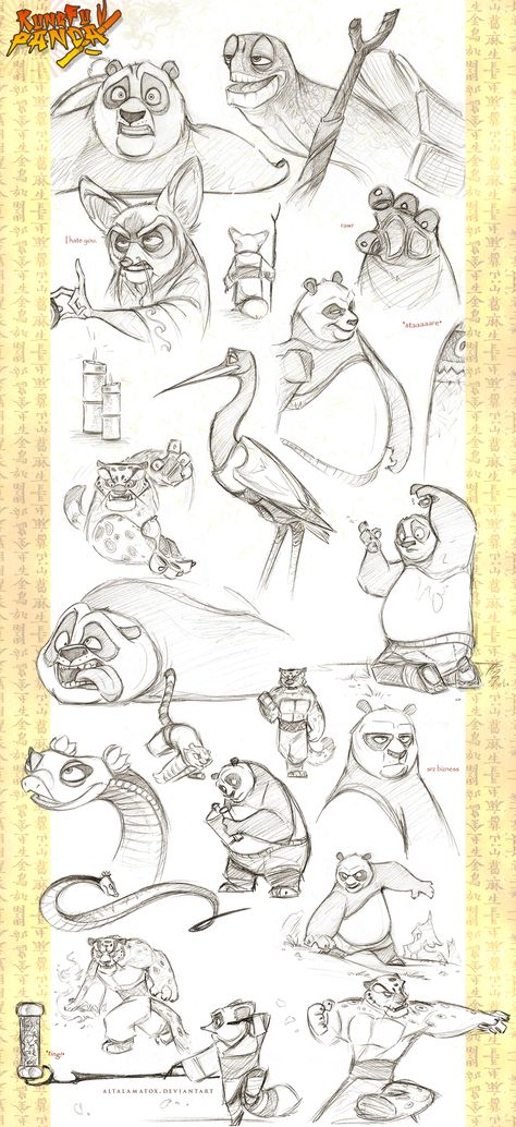 DeviantArt is the world's largest online social community for artists and art enthusiasts, allowing people to connect through the creation and sharing of art. Panda Sketch, Tai Lung, Panda Tattoo, Panda Drawing, Panda Art, Artist Sketchbook, Kung Fu Panda, Character Design Animation, Animal Sketches