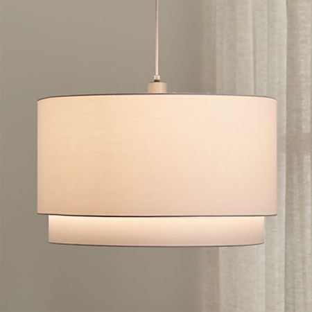 Meryl Double Drum Pendant Light + Reviews | Crate and Barrel Drum Pendant Lighting Dining Room, Drum Pendant Lighting Bedroom, Pendant Lighting Living, Bedroom Chandeliers, Lighting Dining Room, Laundry Room Lighting, Kitchen Lighting Design, Diy Pendant Light, Drum Pendant Lighting