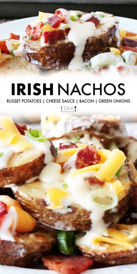 Irish Dinner Recipes, Easy Irish Recipes, Irish Recipes Appetizers, Irish Appetizers, Irish Dessert Recipes, Irish Nachos, Gameday Food, Irish Dinner, Potato Chip Flavors