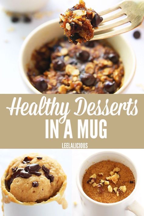 For a guilt-free quick fix of those sweet cravings try these healthy desserts in a mug. Single servings of cake, brownies and cookies that are gluten free, paleo or low carb. Desserts In A Mug, Paleo Mug Cake, Brownies And Cookies, Dessert In A Mug, Mug Cake Healthy, Cake Brownies, Easy Dessert Recipes Quick, Potluck Desserts, Mug Cakes