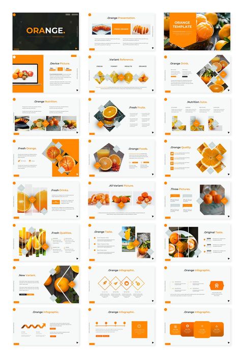 Orange - PowerPoint Template. 30 Slides Orange Powerpoint Template, Orange Presentation Design, Orange Presentation, Orange Template, Web Design Jobs, Marketing Powerpoint, Powerpoint Slide Designs, Company Presentation, Powerpoint Layout